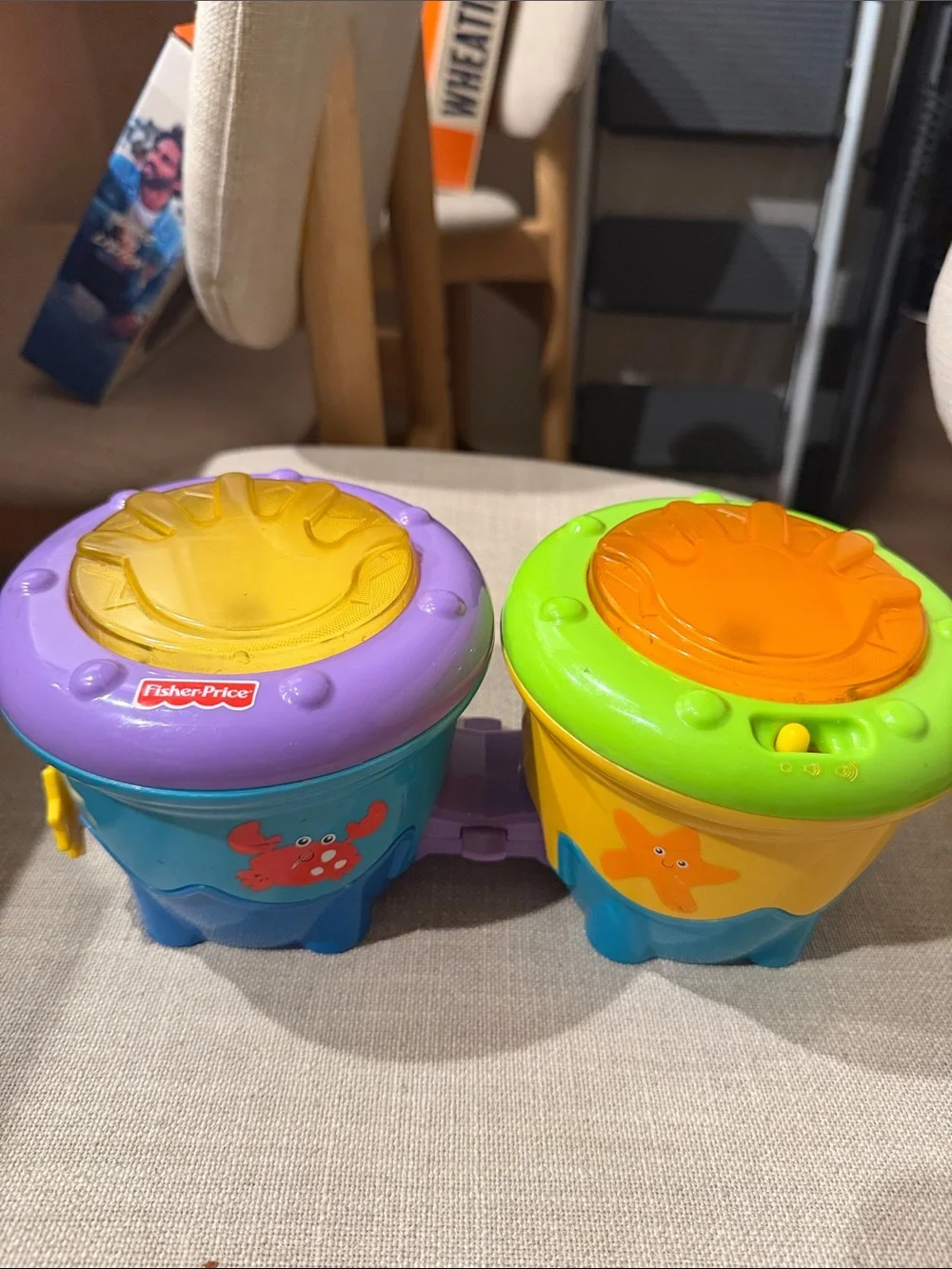 Fisher-Price Ocean Drum Set - Purple, Blue, Yellow, Green, Orange